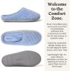 Dearfoams womens Leslie Washable Memory Foam Terry Clog With Wide Widths(Iceberg Blue Terry)