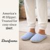 Dearfoams womens Leslie Washable Memory Foam Terry Clog With Wide Widths(Iceberg Blue Terry)