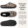 Dearfoams womens Leslie Washable Memory Foam Terry Clog With Wide Widths(Leopard Velour)