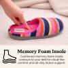 Dearfoams womens Leslie Washable Memory Foam Terry Clog With Wide Widths(Multi Stripes Terry)