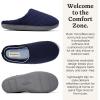 Dearfoams womens Leslie Washable Memory Foam Terry Clog With Wide Widths(Peacoat Navy Terry)