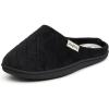 Dearfoams womens Leslie Washable Memory Foam Terry Clog With Wide Widths(Black Velour)