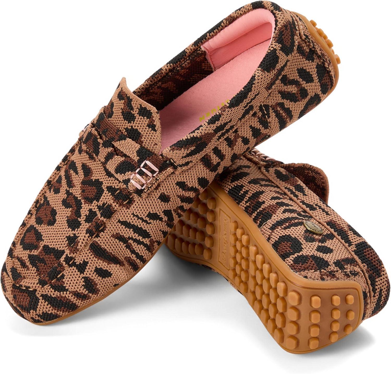 imageDearfoams Womens HazelLighweight Driving Loafer Machine Washable Comfortable ShoeLeopard