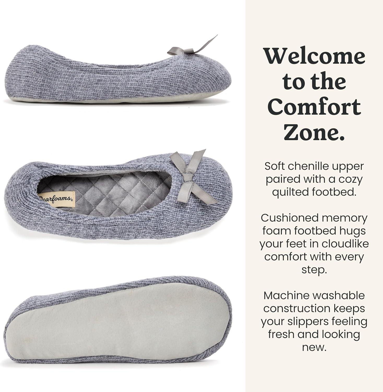 imageDearfoams Womens Layla Ballerina With Suede OutsoleSleet