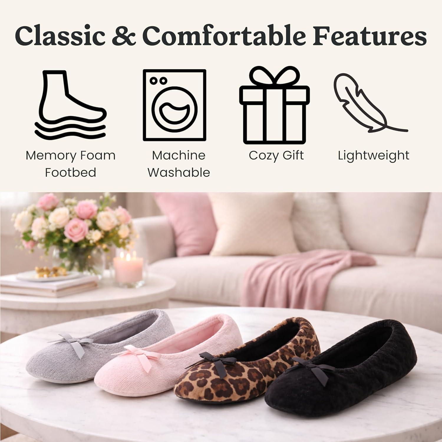 imageDearfoams Womens Layla Ballerina With Suede OutsoleSleet