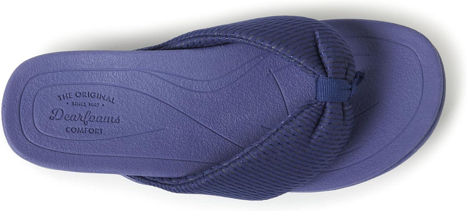 imageDearfoams Womens Original Comfort Olivia Thong Flip Flop Sandal With Arch SupportIndigo