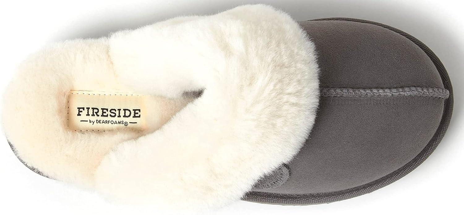 imageDearfoams womens Sydney Genuine Shearling ScuffGrey Multi