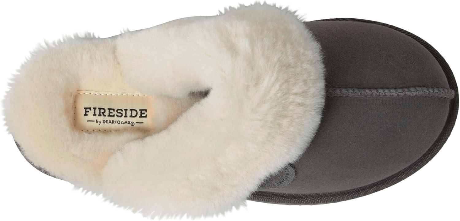 imageDearfoams womens Sydney Genuine Shearling ScuffGrey Multi