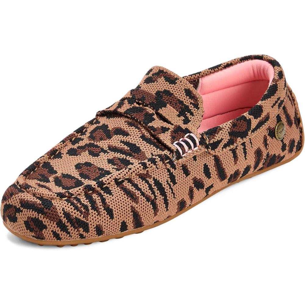 imageDearfoams Womens HazelLighweight Driving Loafer Machine Washable Comfortable ShoeLeopard