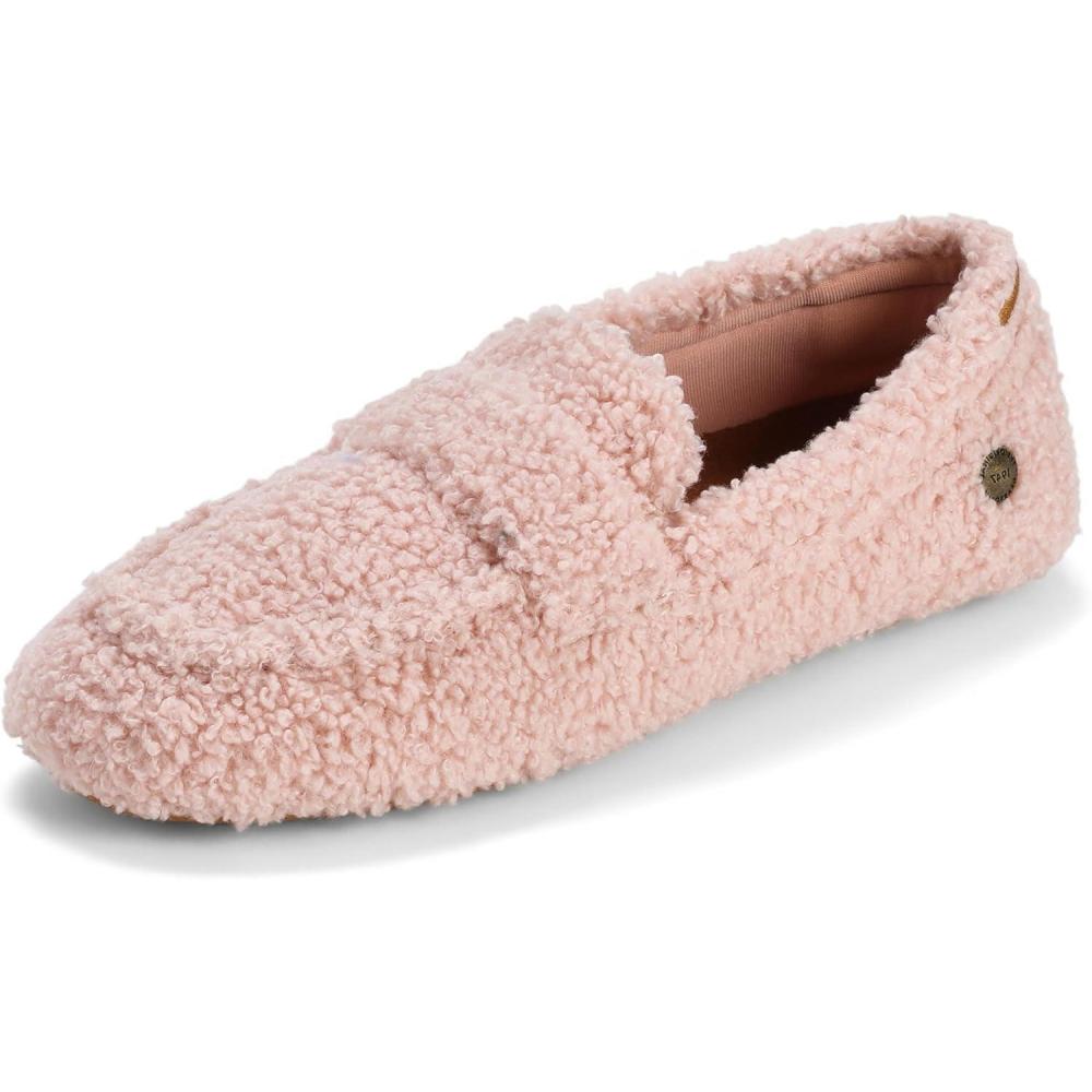 imageDearfoams Womens HazelLighweight Driving Loafer Machine Washable Comfortable ShoePale Mauve Sherpa