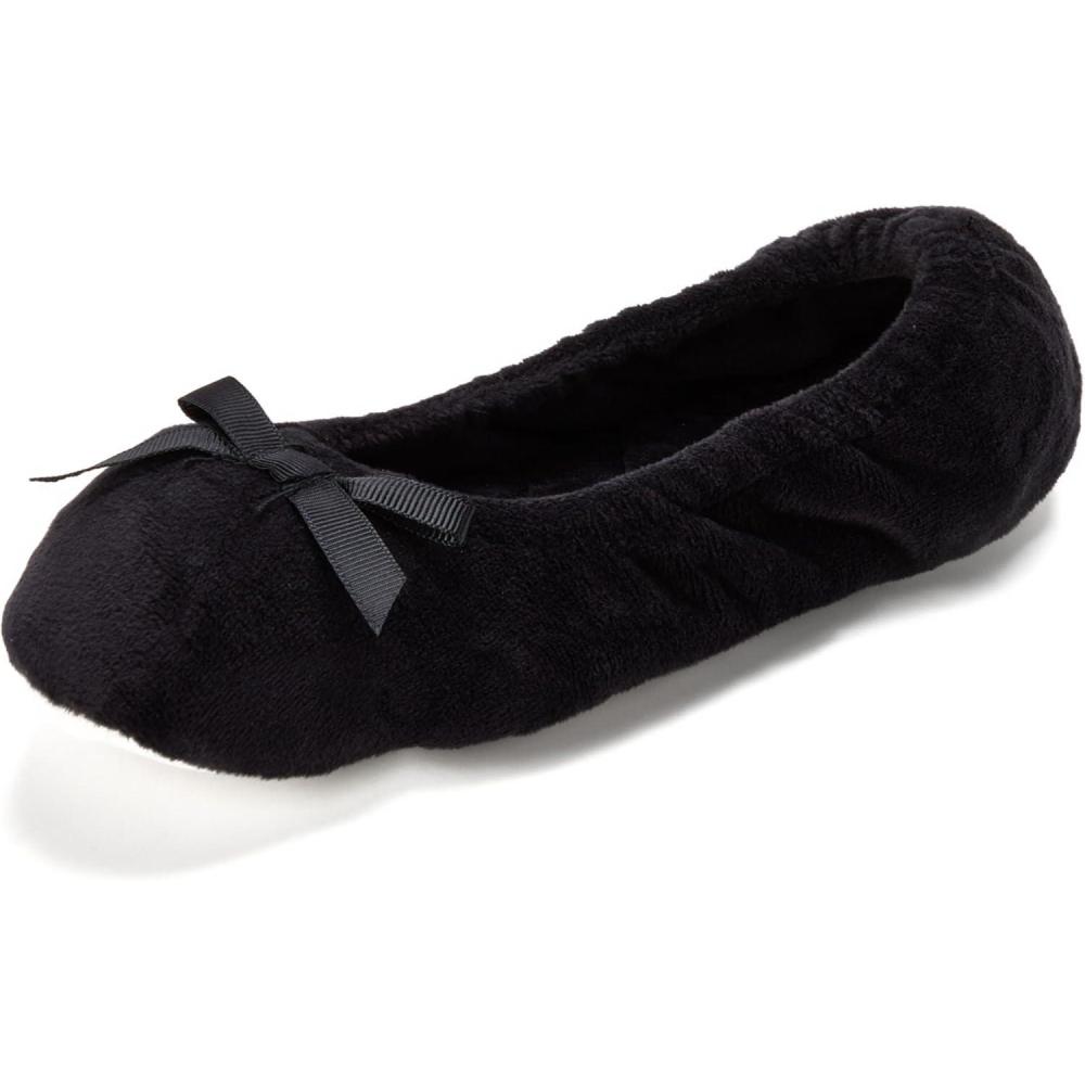 imageDearfoams Womens Layla Ballerina With Suede OutsoleBlack