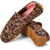 Dearfoams Women’s Hazel-Lighweight Driving Loafer Machine Washable Comfortable Shoe(Leopard)