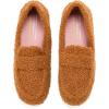 Dearfoams Women’s Hazel-Lighweight Driving Loafer Machine Washable Comfortable Shoe(Whiskey Sherpa)