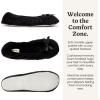 Dearfoams Women’s Layla Ballerina With Suede Outsole(Black)