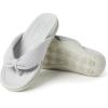 Dearfoams Women’s Original Comfort Olivia Thong Flip Flop Sandal With Arch Support(Silver)