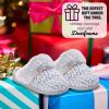 Dearfoams womens Memory Foam House Slippers Courtney Knit Scuff Indoor House Shoes(Grey)