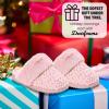Dearfoams womens Memory Foam House Slippers Courtney Knit Scuff Indoor House Shoes(Pink)