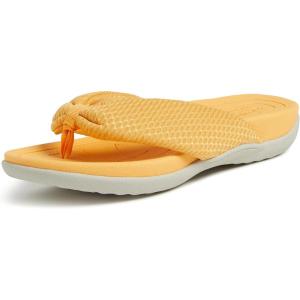 Dearfoams Women’s Original Comfort Olivia Thong Flip Flop Sandal With Arch Support(Yellow)