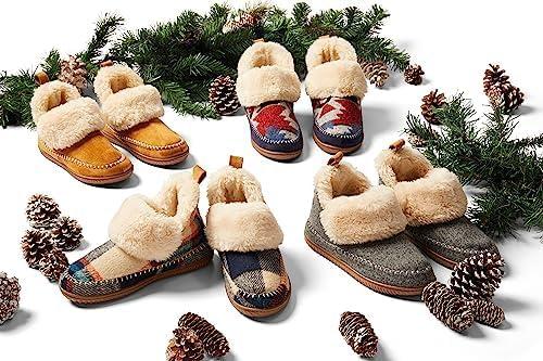 imageDearfoams Womens Moritz IndoorOutdoor Cozy Bootie Camping Furry Slipper House ShoeCabernet