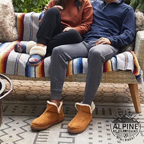 imageDearfoams Womens Moritz IndoorOutdoor Cozy Bootie Camping Furry Slipper House ShoeCabernet