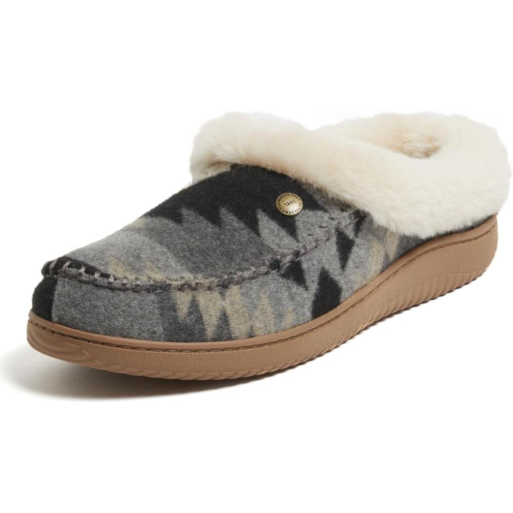 imageDearfoams Mens Baro Indoor Outdoor House Shoe Memeory Foam ClogGrey Combo