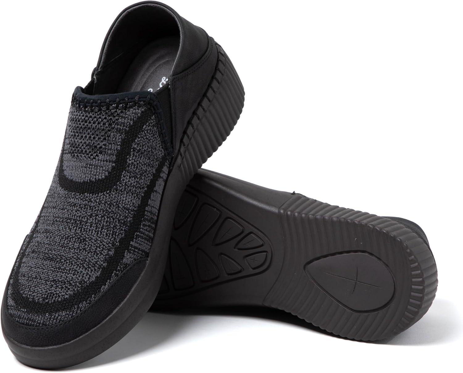 imageDearfoams Womens Lee Lightweight Easy onOff Knit SneakerBlack