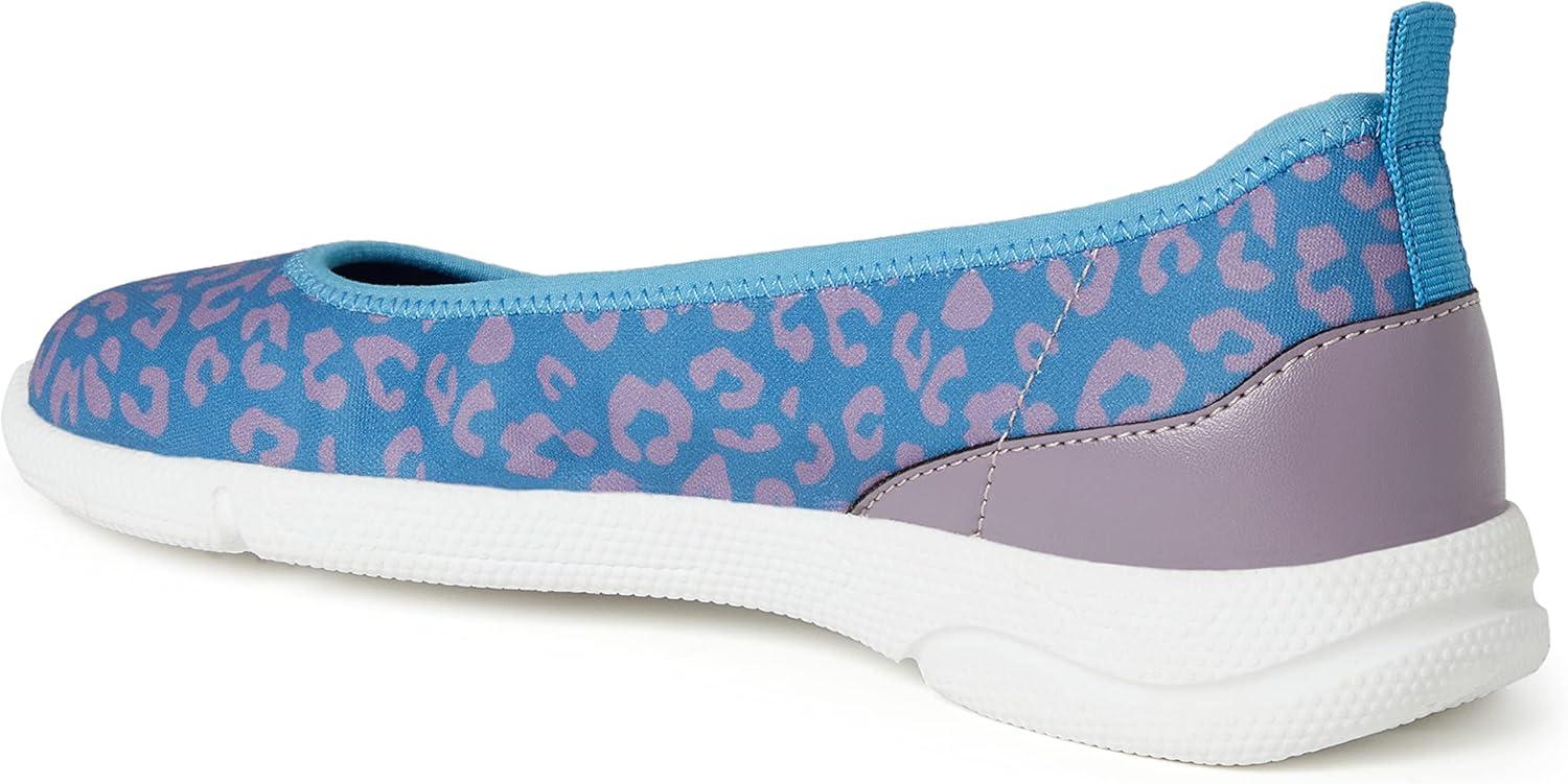 imageDearfoams Womens Original Comfort Lightweight Slipon Mia Ballet FlatBlue Leopard