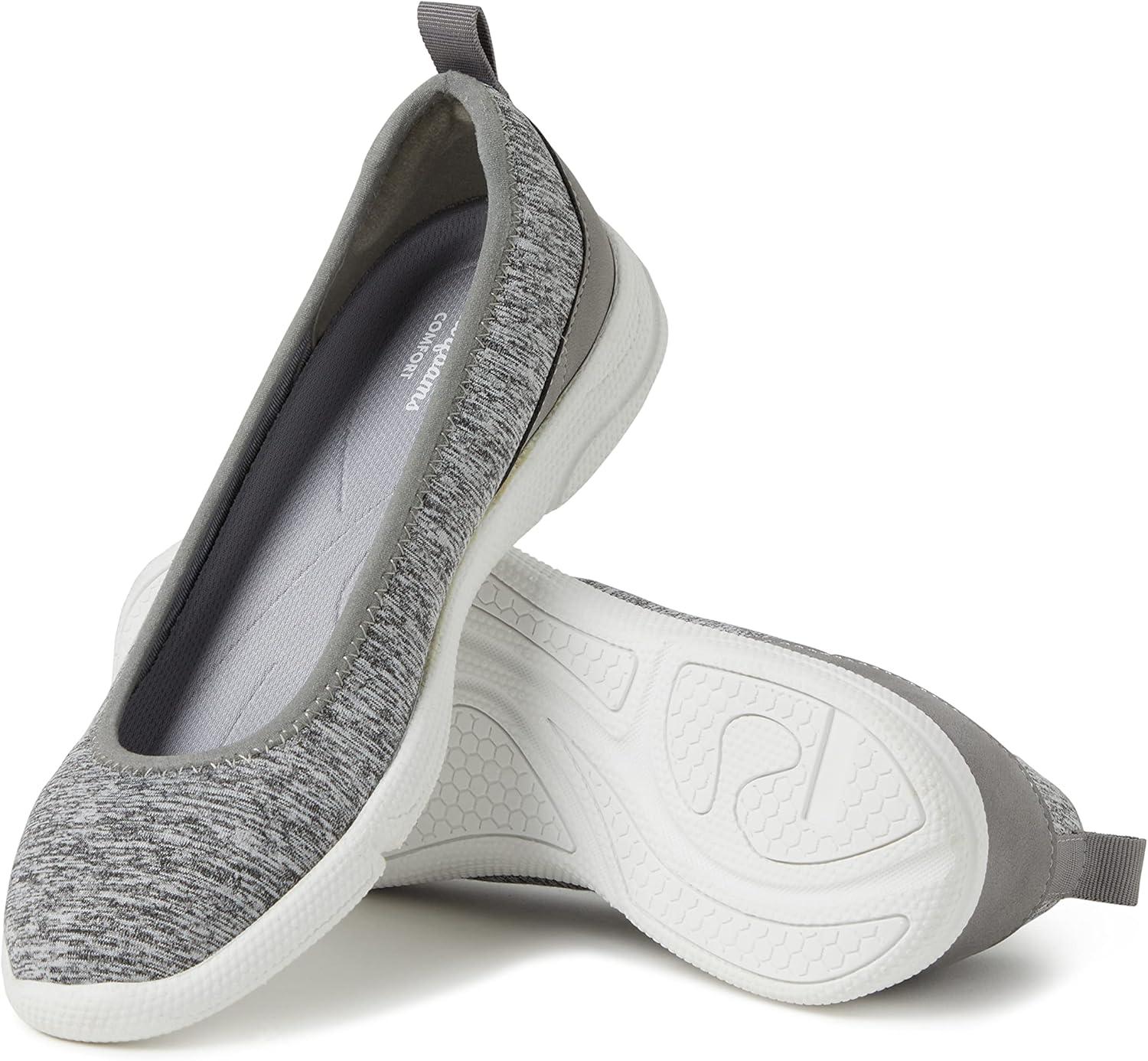 imageDearfoams Womens Original Comfort Lightweight Slipon Mia Ballet FlatGrey Heather
