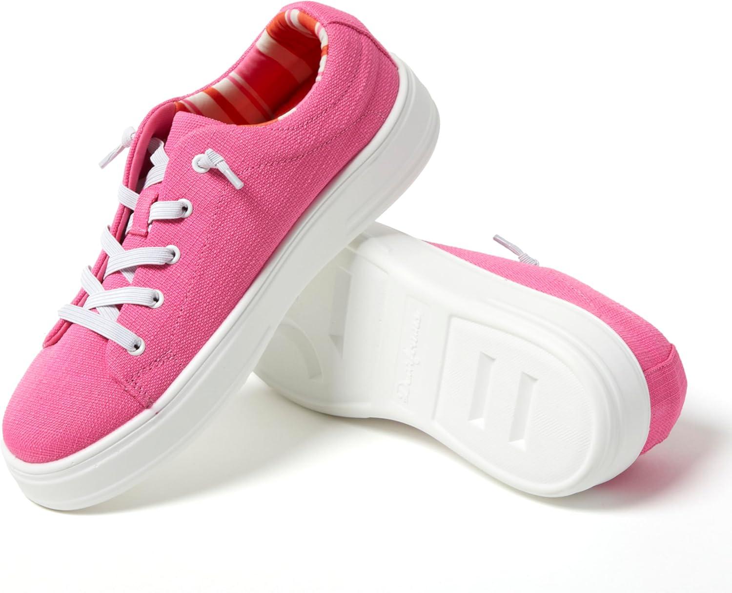 imageDearfoams Womens Shoes Mabel Lightweight Comfortable Easy Slip on Sneaker with Arch SupportAzalea Pink