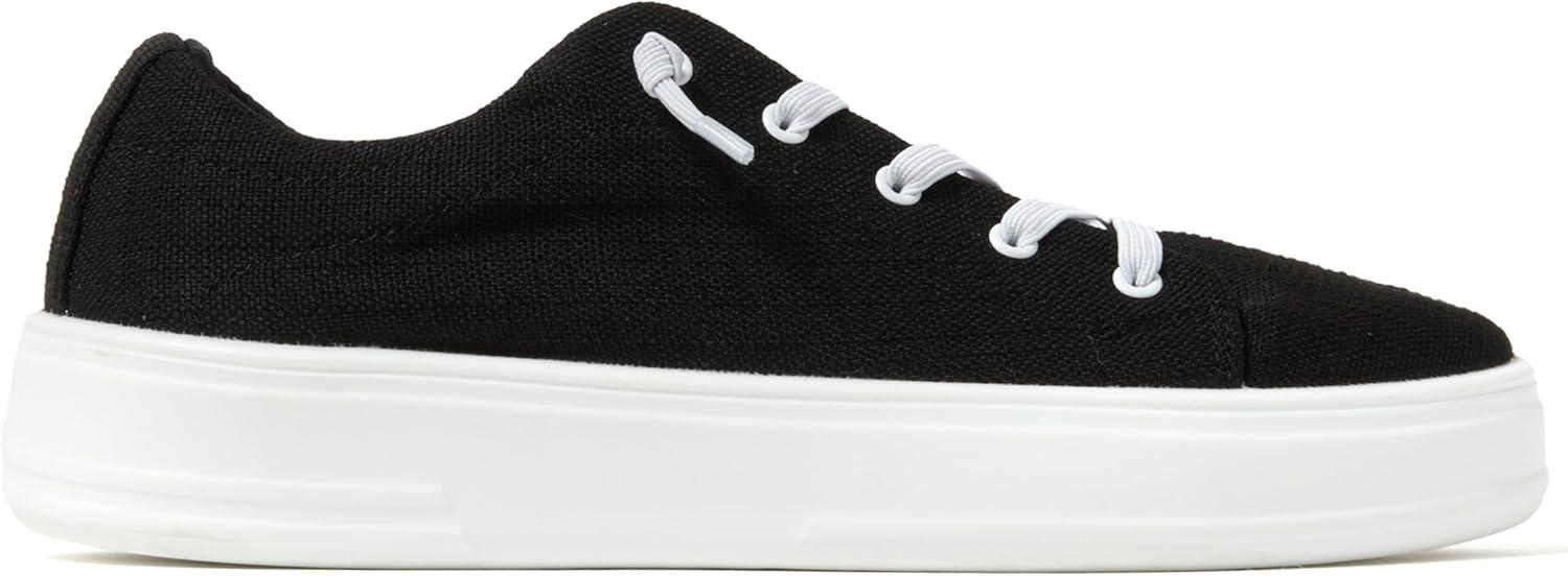 imageDearfoams Womens Shoes Mabel Lightweight Comfortable Easy Slip on Sneaker with Arch SupportBlack