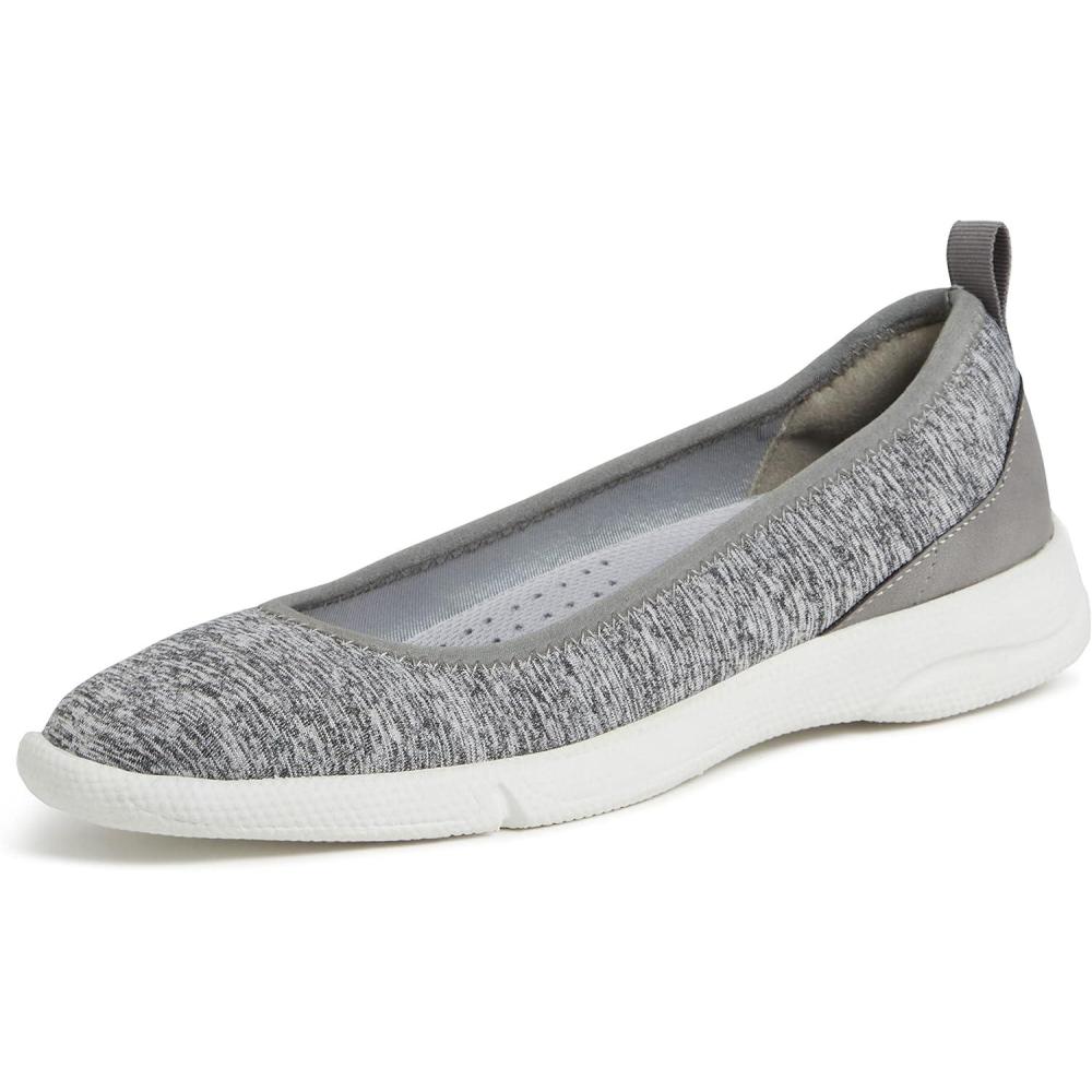 imageDearfoams Womens Original Comfort Lightweight Slipon Mia Ballet FlatGrey Heather