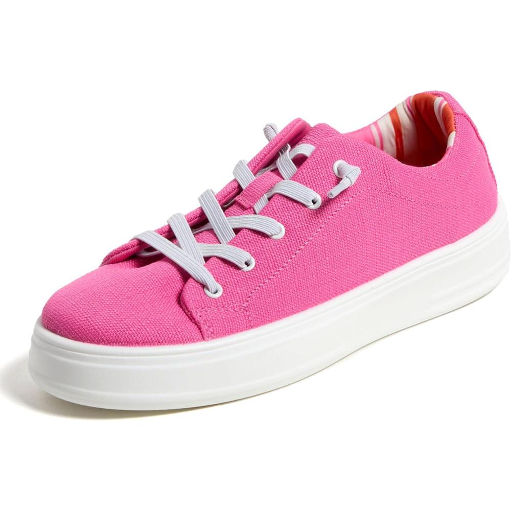 imageDearfoams Womens Shoes  Mabel Lightweight Comfortable Easy Slip on Sneaker with Arch SupportAzalea Pink