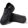 Dearfoams Women’s Lee Lightweight Easy on/Off Knit Sneaker(Black)