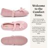 Dearfoams Women’s Memory Foam Harmony Knit Maryjane House Shoe Slipper(Pink Heather)