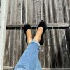 Dearfoams Women’s Original Comfort Lightweight Slip-on Mia Ballet Flat(Black)