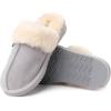 Dearfoams Women’s Sydney – Fireside Slippers Shearling Memory Foam Indoor/Outdoor Slipper with Platforms and Wide Widths(Sleet)