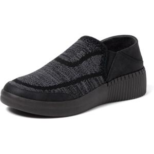 Dearfoams Women’s Lee Lightweight Easy on/Off Knit Sneaker(Black)