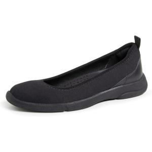 Dearfoams Women’s Original Comfort Lightweight Slip-on Mia Ballet Flat(Black)