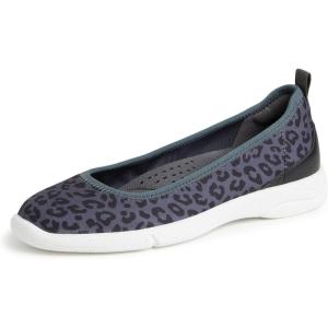 Dearfoams Women’s Original Comfort Lightweight Slip-on Mia Ballet Flat(Grey Leopard)