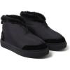 Dearfoams Women’s Fireside Nylon Australian Shearling Water Resistant Après Winter Warm Up Bootie(Black)