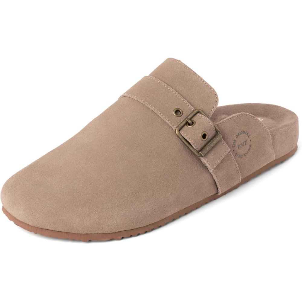 imageDearfoams Mens House Slipper Memory Foam Suede Scuff Finn Soft Footbed Indoor ShoesFossil