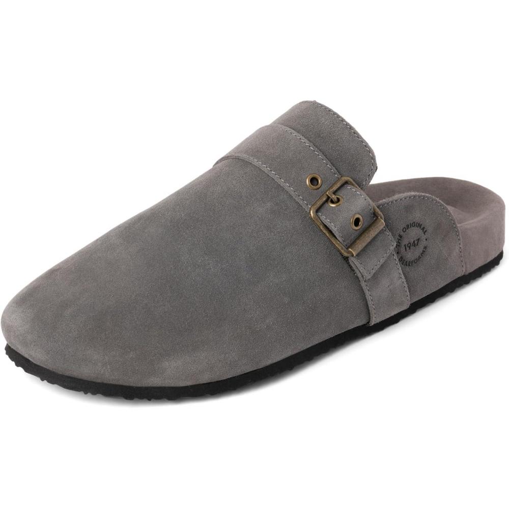imageDearfoams Mens House Slipper Memory Foam Suede Scuff Finn Soft Footbed Indoor ShoesPavement