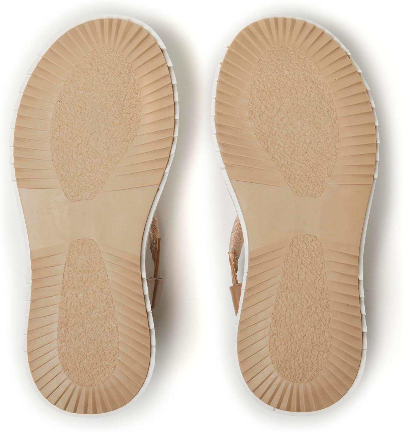 imageDearfoams Womens Daylen Comfortable Adjustable Strap Platform SandalBeige