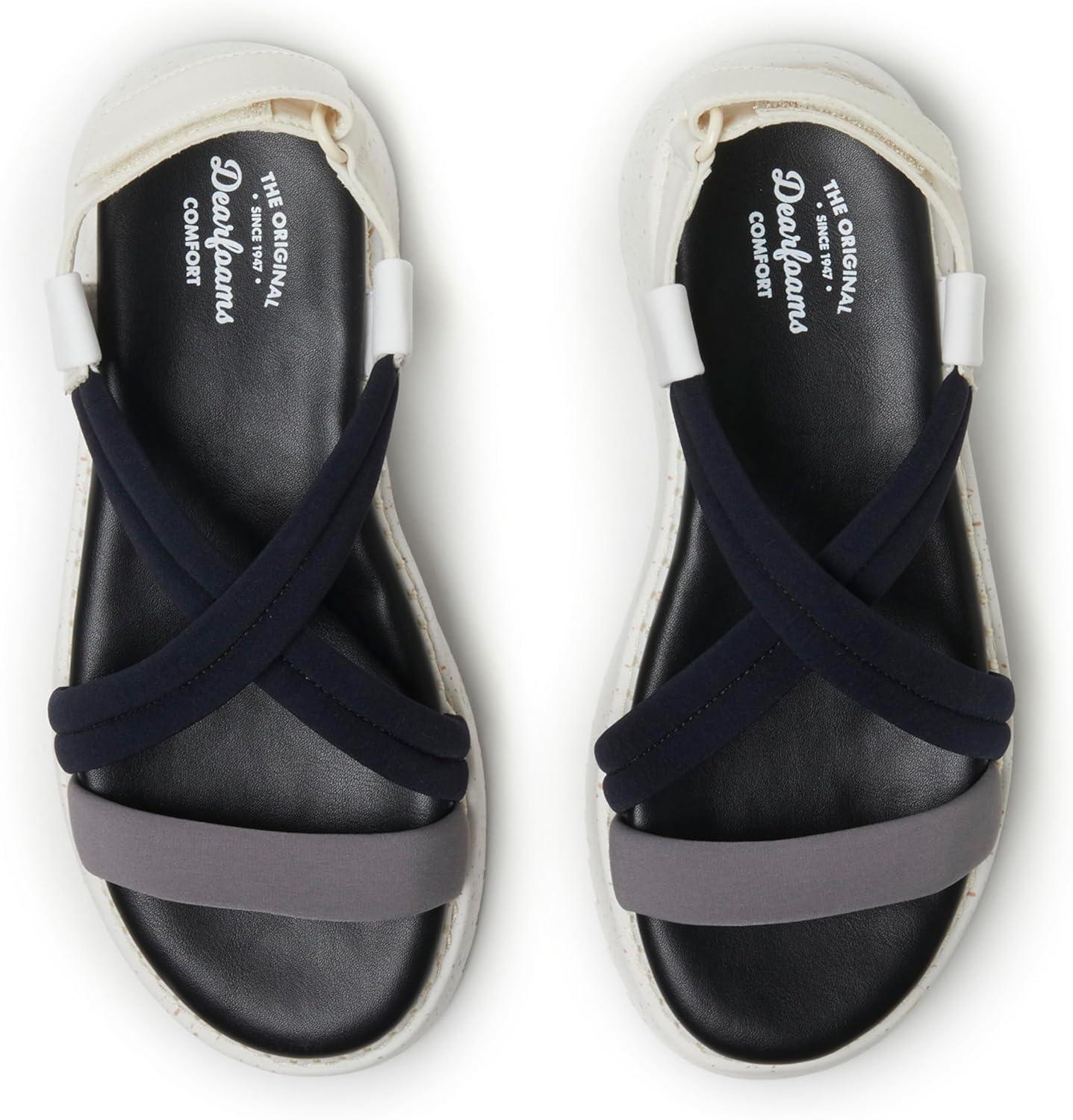 imageDearfoams Womens Daylen Comfortable Adjustable Strap Platform SandalBlack
