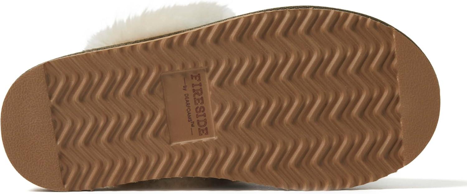 imageDearfoams Womens Fireside Sydney Shearling Fur IndoorOutdoor Scuff SlipperCamo