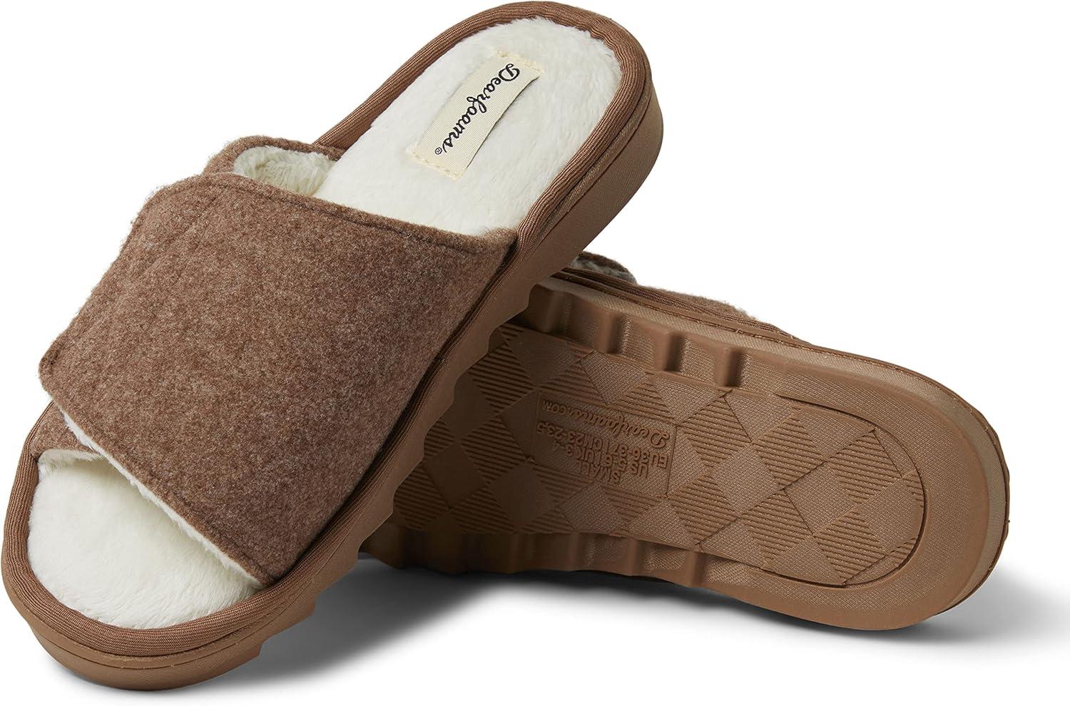 imageDearfoams Womens Norma Adjustable Wool SlideChestnut