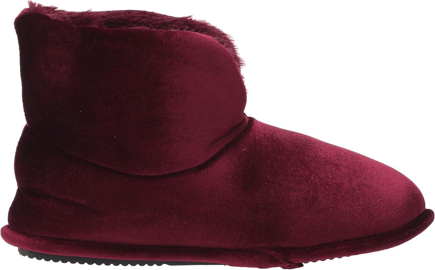 imageDearfoams Womens Sara Velour BootieShiny Burgundy