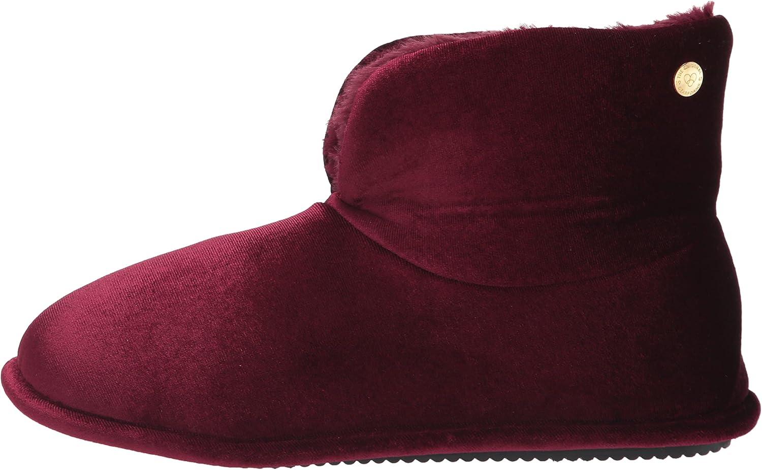 imageDearfoams Womens Sara Velour BootieShiny Burgundy