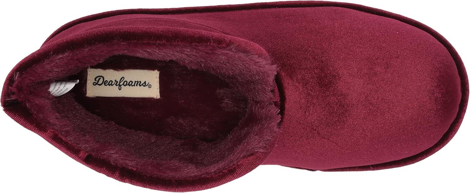 imageDearfoams Womens Sara Velour BootieShiny Burgundy