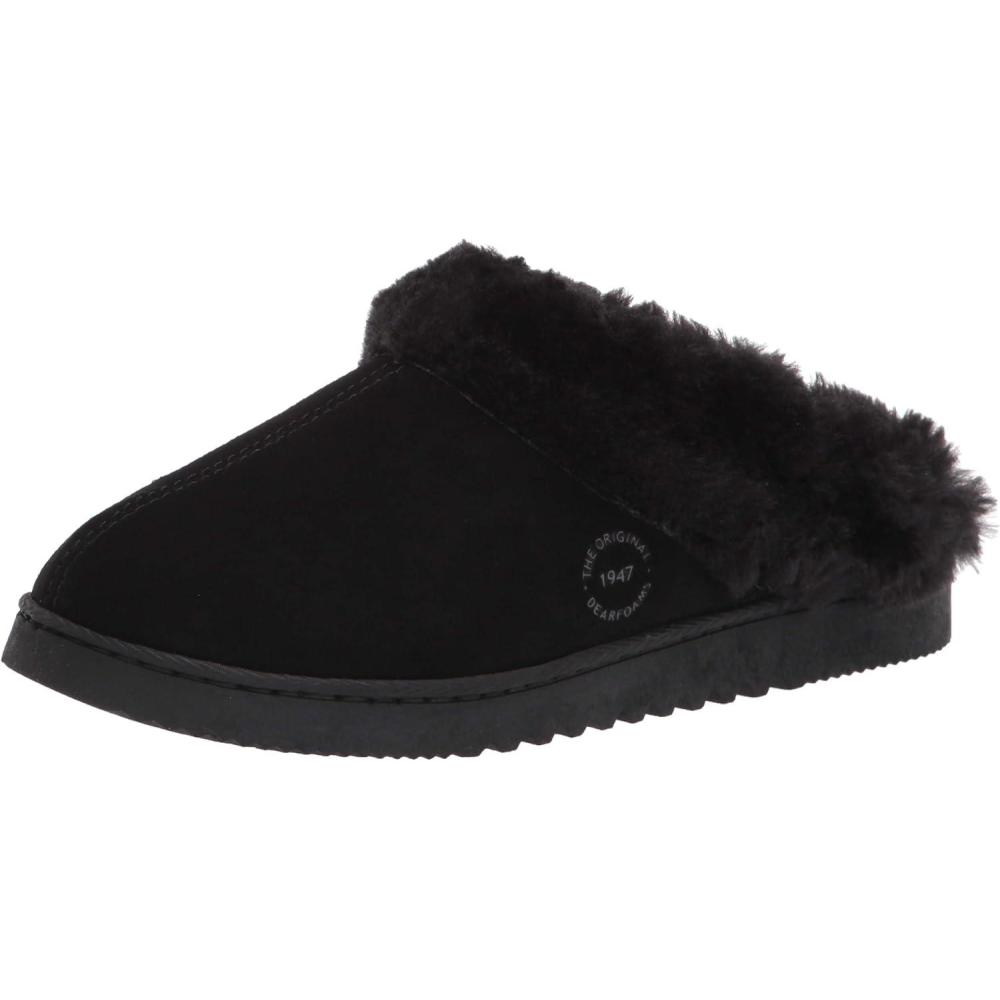 imageDearfoams Mens Suede Closed Toe Scuff SlipperBlack